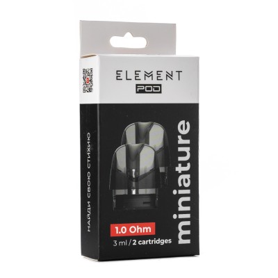 Упаковка картриджей Element Tank Miniature 1.0 ohm 3,0 мл (В упаковке 2 шт)