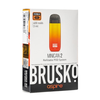 Pod система Brusko minican 2 400 mAh Красно желтый градиент