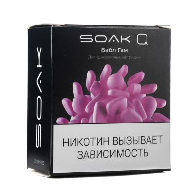 Упаковка картриджей Soak Q Бабл Гам 4,8 мл 2% (В упаковке 2 шт)