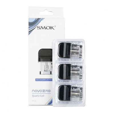 Упаковка картриджей  NOVO 2 Quartz 1.4 ohm 2ml Coil Pod  by SMOK (в упаковке 3 шт)