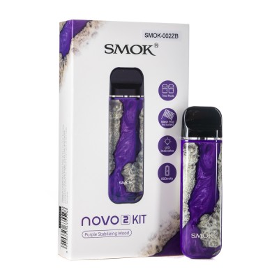 POD-система Набор NOVO 2 PoD 800mAh Kit by SMOK Purple Stabilizing Wood