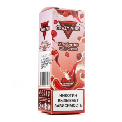 MK Жидкость Crazy Vibe Premium Strawberry With Cream 2% 30 мл PG 50 | VG 50