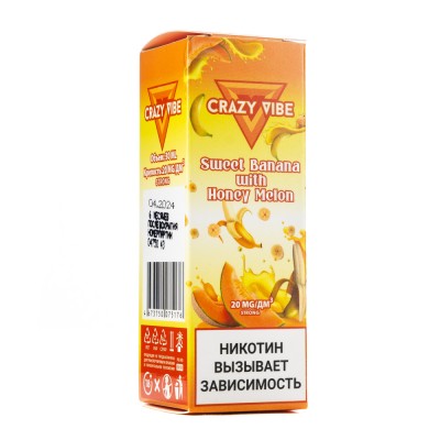 MK Жидкость Crazy Vibe Premium Sweet Banana With Honey Melon 2% 30 мл PG 50 | VG 50