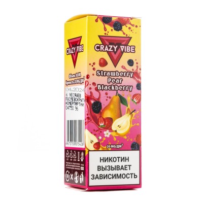 MK Жидкость Crazy Vibe Premium Strawberry Pear Blackberry 2% 30 мл PG 50 | VG 50