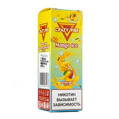 MK Жидкость Crazy Vibe Premium Mango Ice 2% 30 мл PG 50 | VG 50