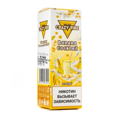 MK Жидкость Crazy Vibe Banana Cocktail 2% 30 мл PG 50 | VG 50