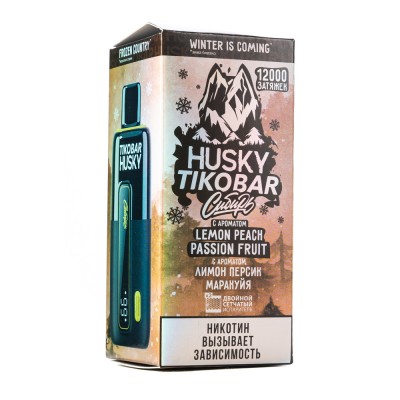 MK Одноразовая Электронная Сигарета TIKOBAR Husky Lemon Peach Passion Fruit (Лимон Персик Маракуйя) 12000 Затяжек