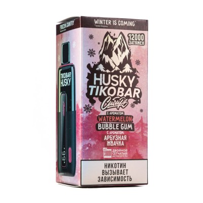 MK Одноразовая Электронная Сигарета TIKOBAR Husky Watermelon Bubble Gum (Арбузная Жвачка) 12000 Затяжек