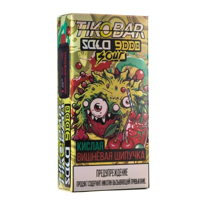 MK Одноразовая Электронная Сигарета TIKOBAR Solo Sour Fizzy Cherry (Кислая Вишнёвая Шипучка) 9000 Затяжек