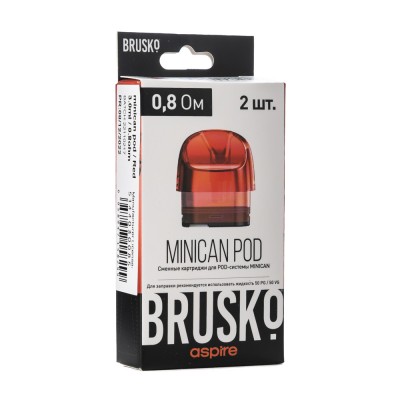 Упаковка картриджей Brusko Minican Красный 0.8 ohm 3,0 мл (В упаковке 2 шт)