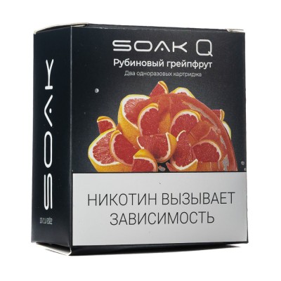 Упаковка картриджей Soak Q Рубиновый Грейпфрут 4,8 мл 2% (В упаковке 2 шт)