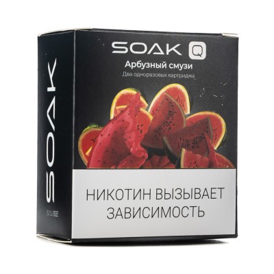 Упаковка картриджей Soak Q Арбузный смузи 4,8 мл 2% (В упаковке 2 шт)