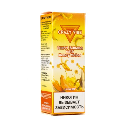 MK Жидкость Crazy Vibe Sweet Banana With Honey Melon 2% 10 мл PG 50 | VG 50