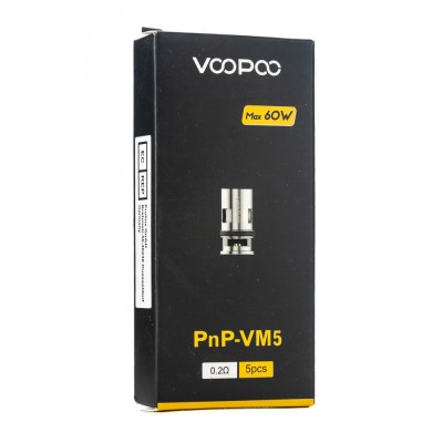 Упаковка испарителей Voopoo PnP VM5 0.2 ohm Coil (в упаковке 5 шт)