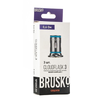 Упаковка Испарителей Brusko Cloudflask 3 0.6 ohm (В упаковке 3 шт)